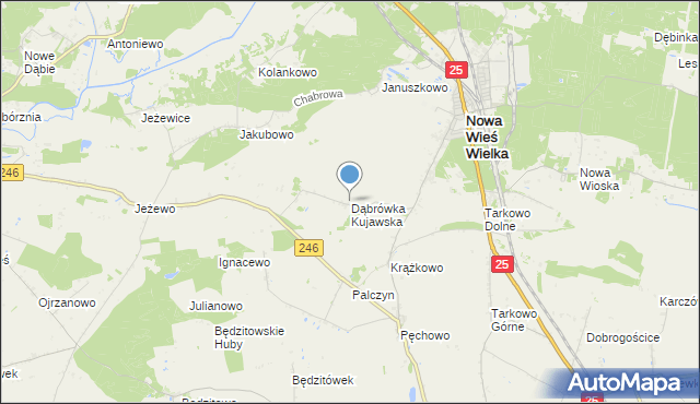 mapa Dąbrówka Kujawska, Dąbrówka Kujawska na mapie Targeo